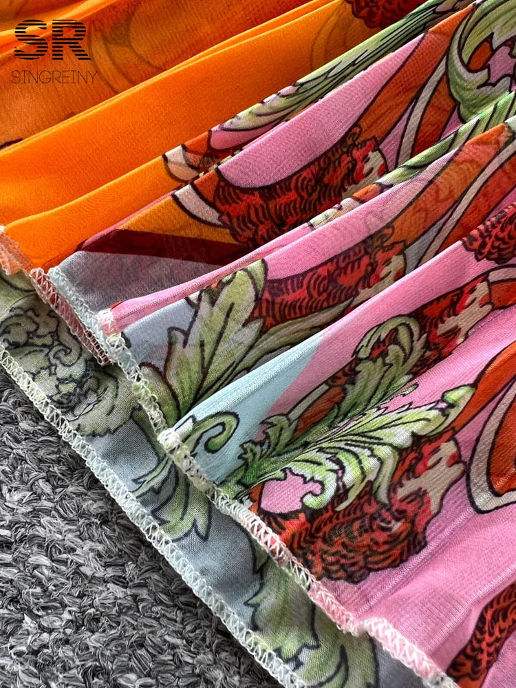 Vintage Print Loose Dress
