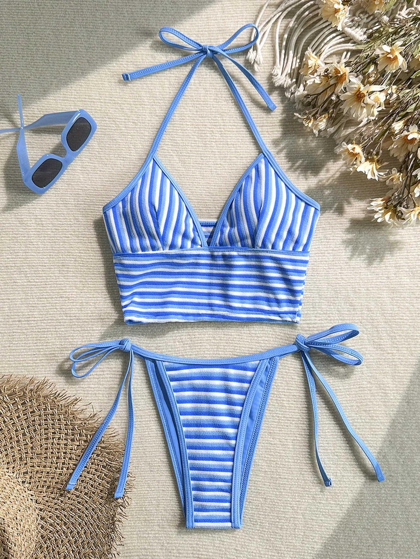 Sexy Orange Striped Bikini Set