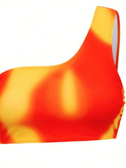 Sexy Orange Tie Dye Bikini Set