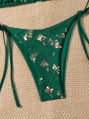 Sexy Sequin Floral Bikini Set