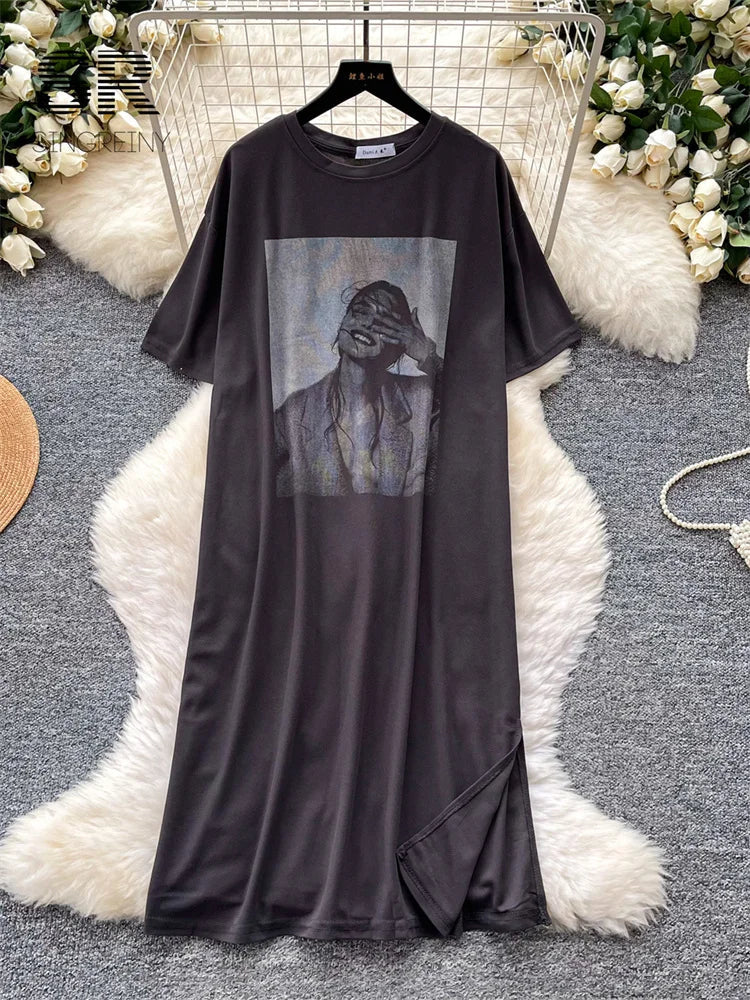 Artistic Print Casual Dress