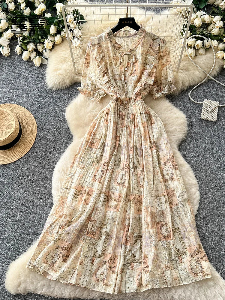 Romantic Holiday Floral Dress