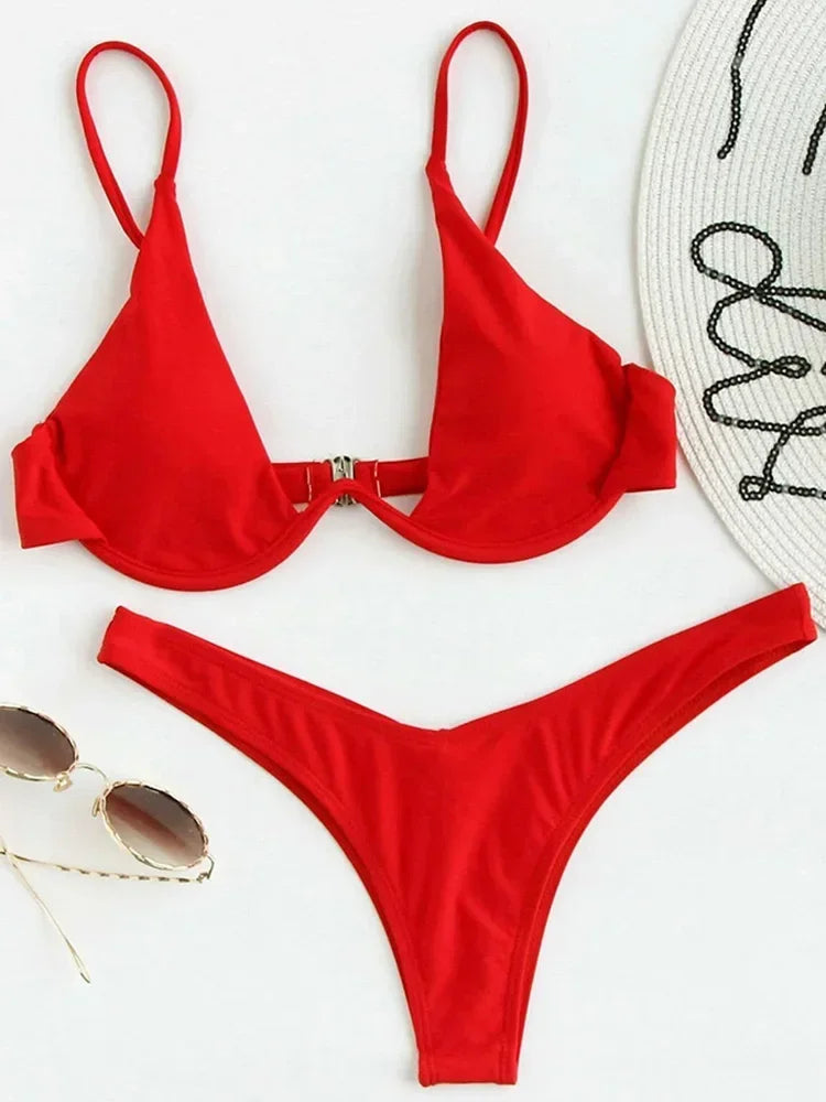 High Cut V-bar Underwired Bikini
