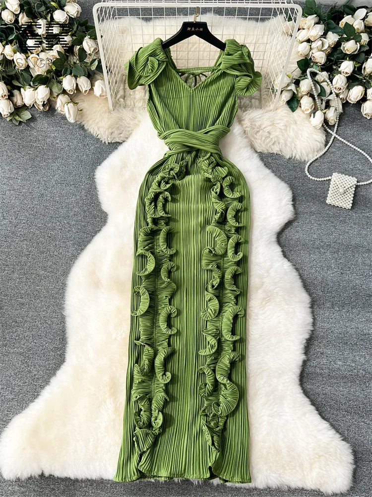 Ruffles Sleeveless Maxi Dress