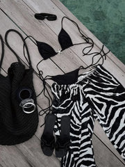 Sexy Black Starfish Ornament Bikini Set