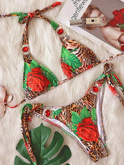 Sexy Leopard Crystal Diamond Bikini