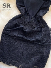 Lace Embroidery Sheer Dress