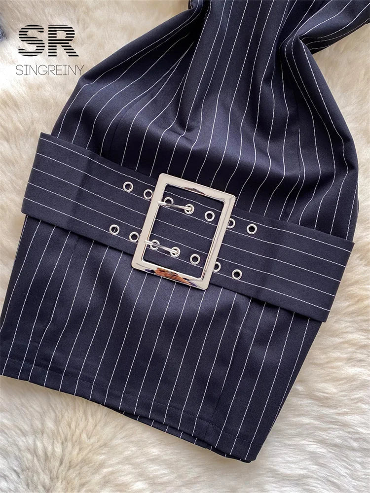 Stripe Office Lady Dress