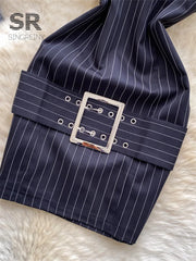 Stripe Office Lady Dress