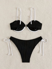Sexy Coffee Patchwork Bikini Set