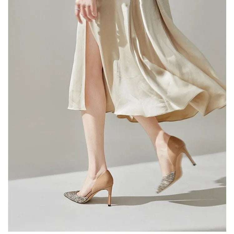 Sequin Pointed Party Dress Hot Sale High Heel
