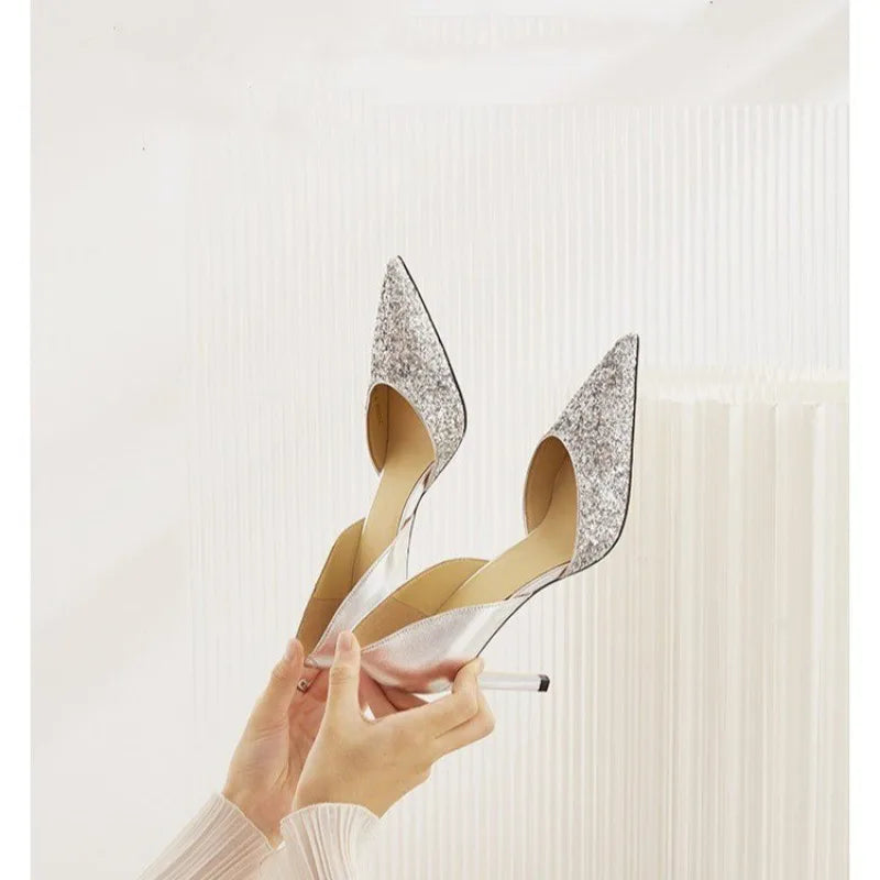 Sequin Pointed Party Dress Hot Sale High Heel