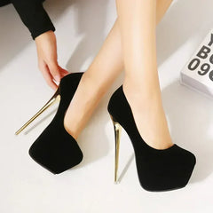 Club Black High Heel Waterproof Stripper Flock High Heel