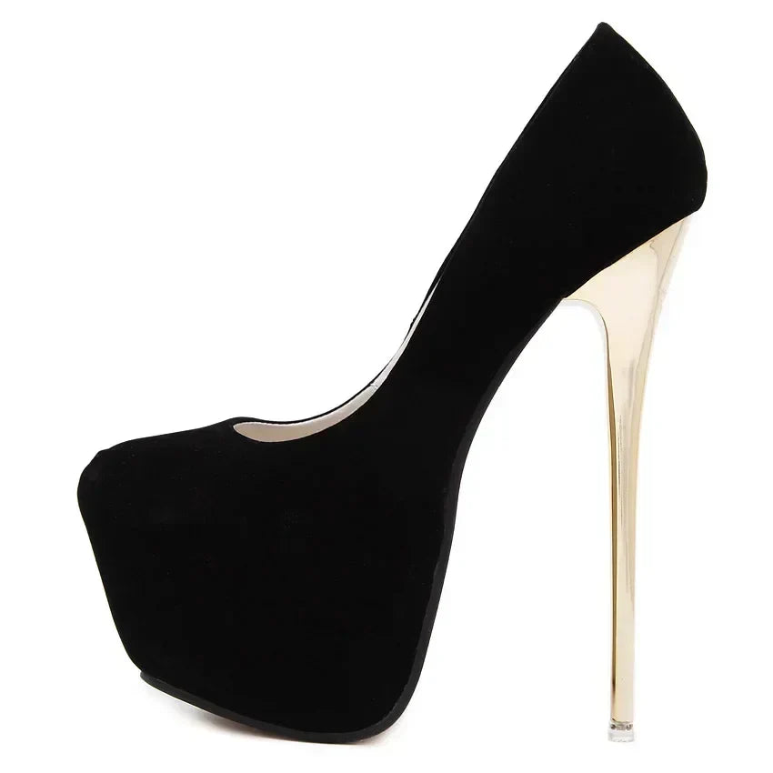 Club Black High Heel Waterproof Stripper Flock High Heel