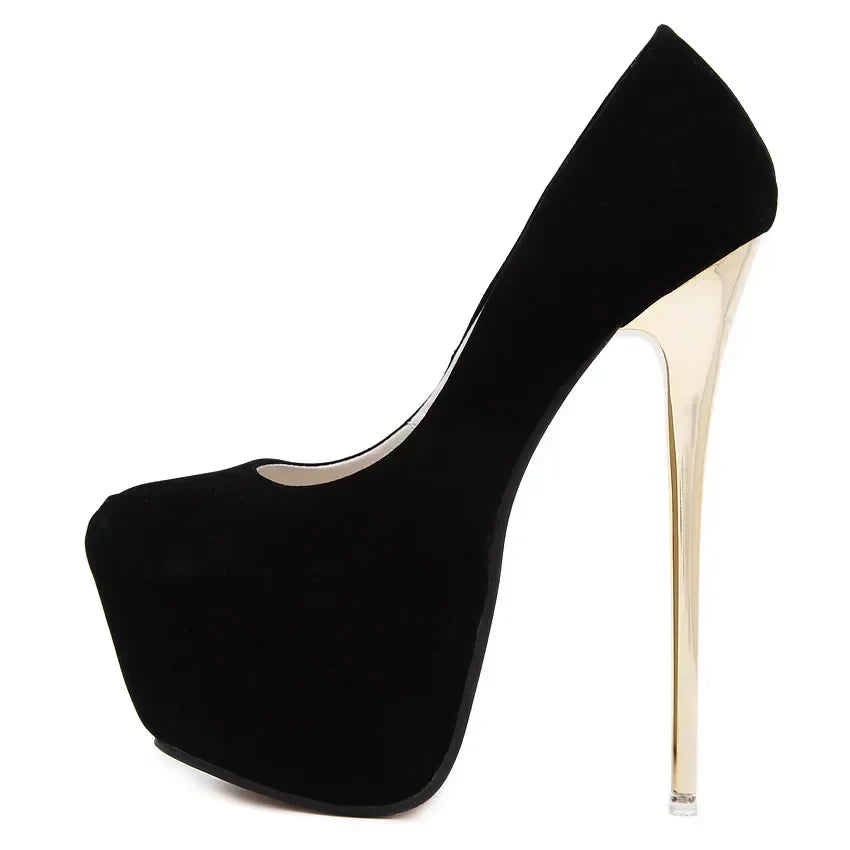 Club Black High Heel Waterproof Stripper Flock High Heel