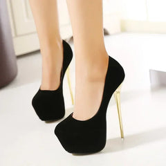 Club Black High Heel Waterproof Stripper Flock High Heel