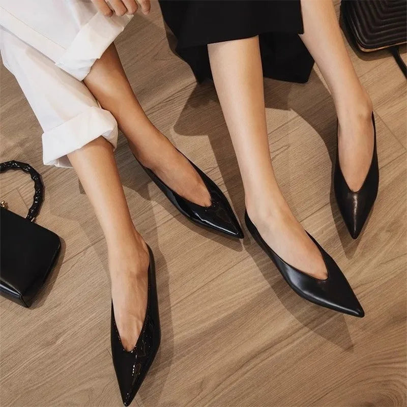 Highs Pointed Shal Party Dress Shoes Low Heel Pumps