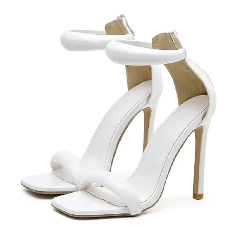 Elegant Simple Peep Toe Thin High Heel Back Zipper Gold Wedding High Heel