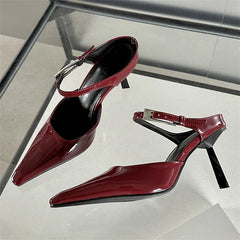 Pointed Toe Slingback Thin Heels Slide Designer High Heel