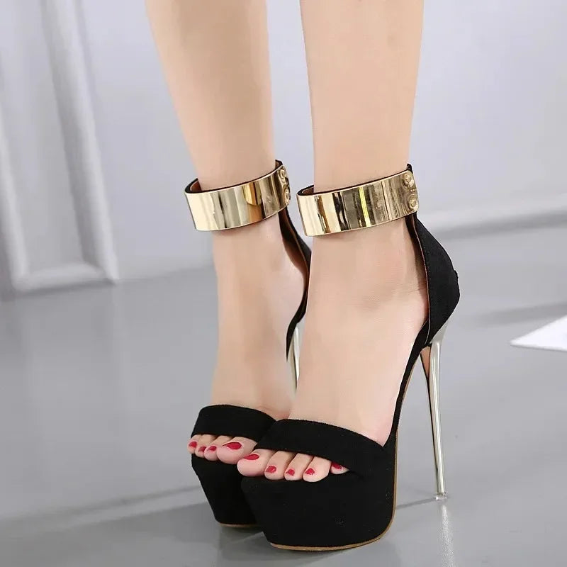 Glamorous Women's 16CM High Heel High Platform Open Toe High Heel