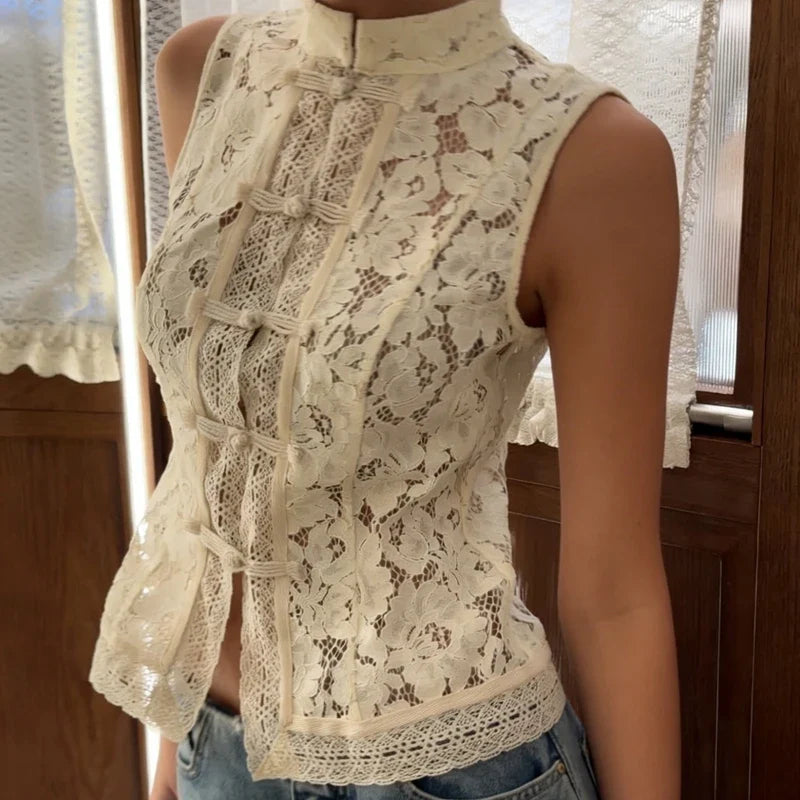 Floral Sheer Lace Tank Top