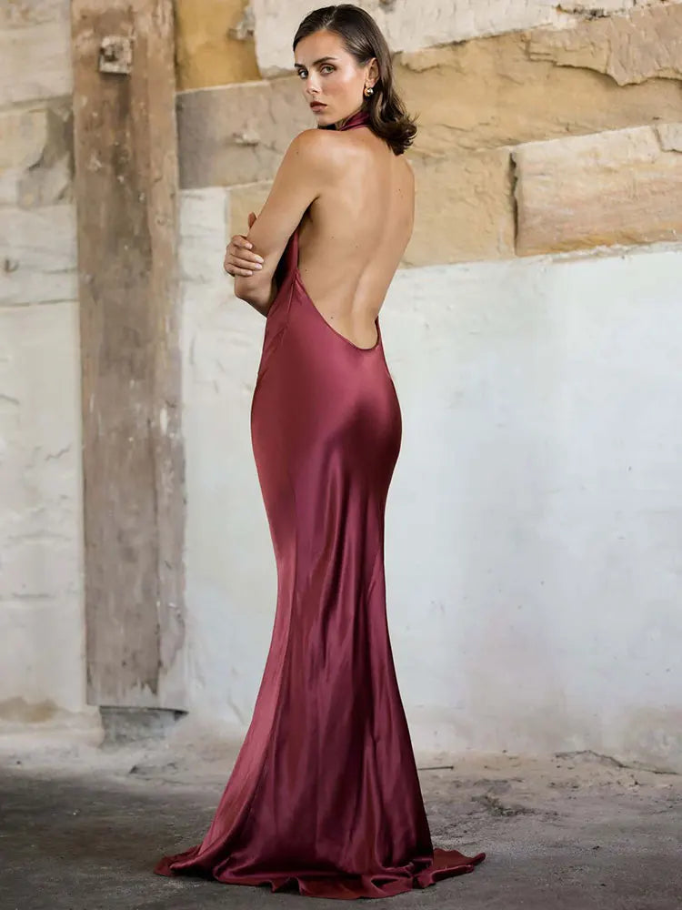 Elegant Satin Maxi Dress