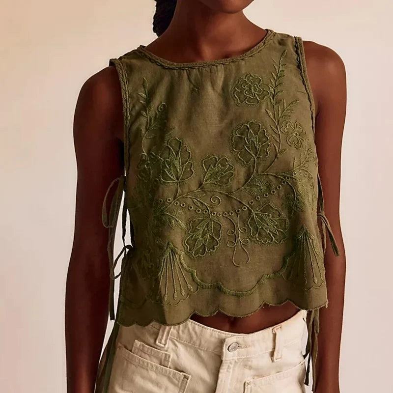 Y2K Tie Side Tank Tops