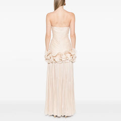 Elegant Solid Color Spliced Folds Slim Dress