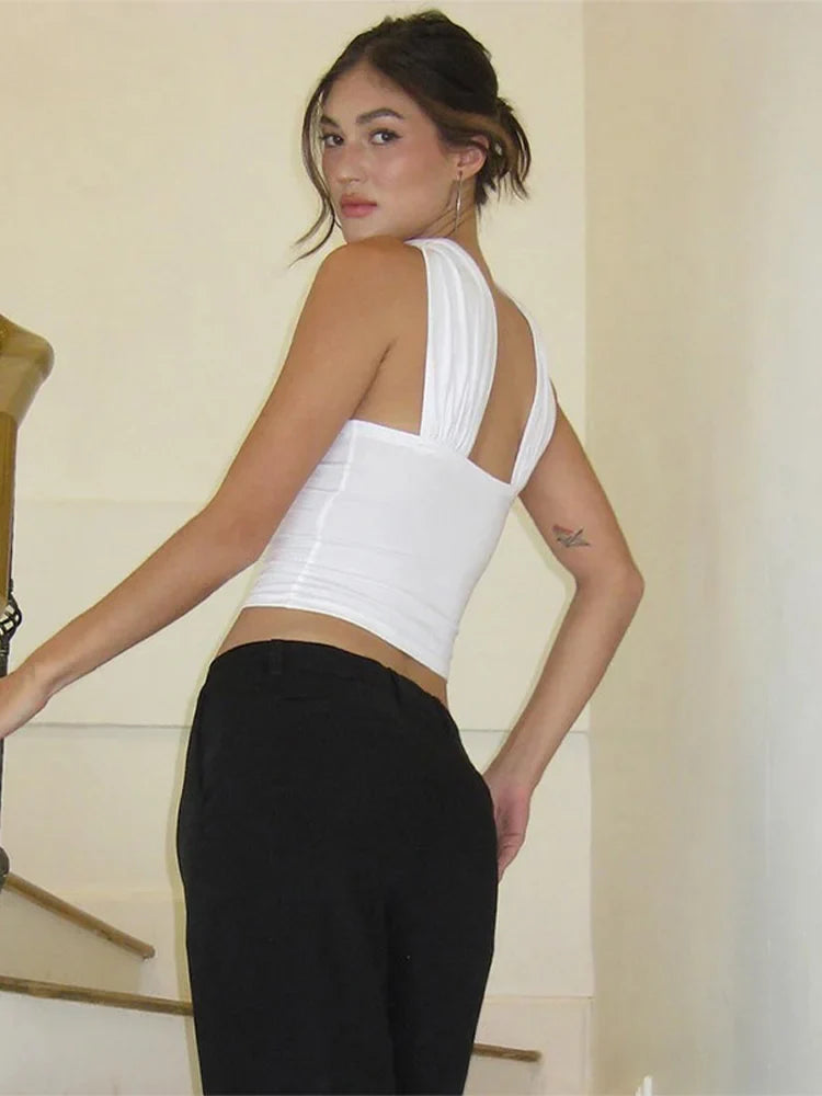 Chic White Sexy Strapless Crop Tops
