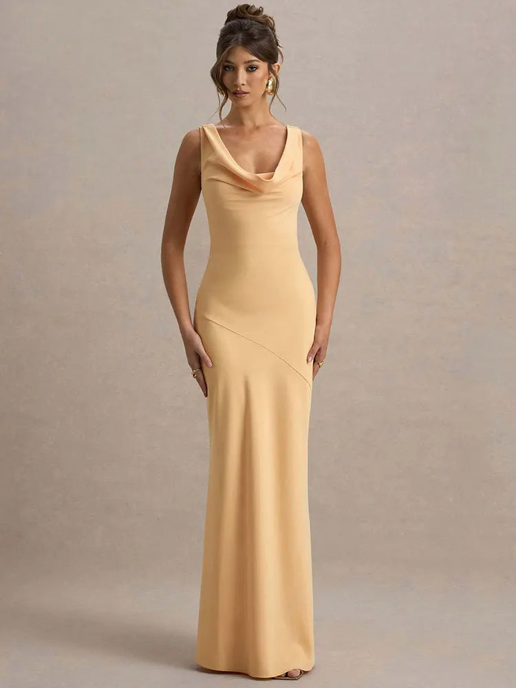 Satin Elegant Maxi Evening Dress