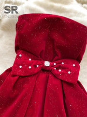 Pearl Bow Design Bud Dress
