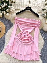 Autumn Sexy Ruffles Mini Dress
