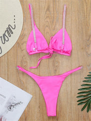 Diamond Swimwear Women Sexy Pink Micro Bikini