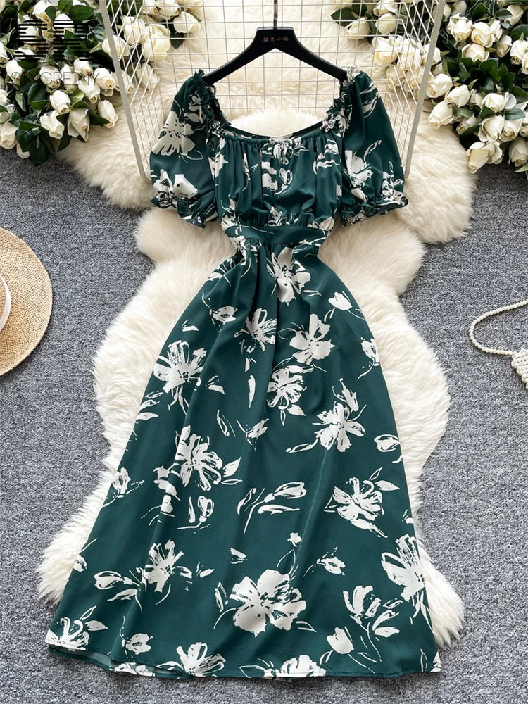 Vacation Print Party Dress