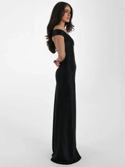 Elegant Satin Backless Maxi Dress