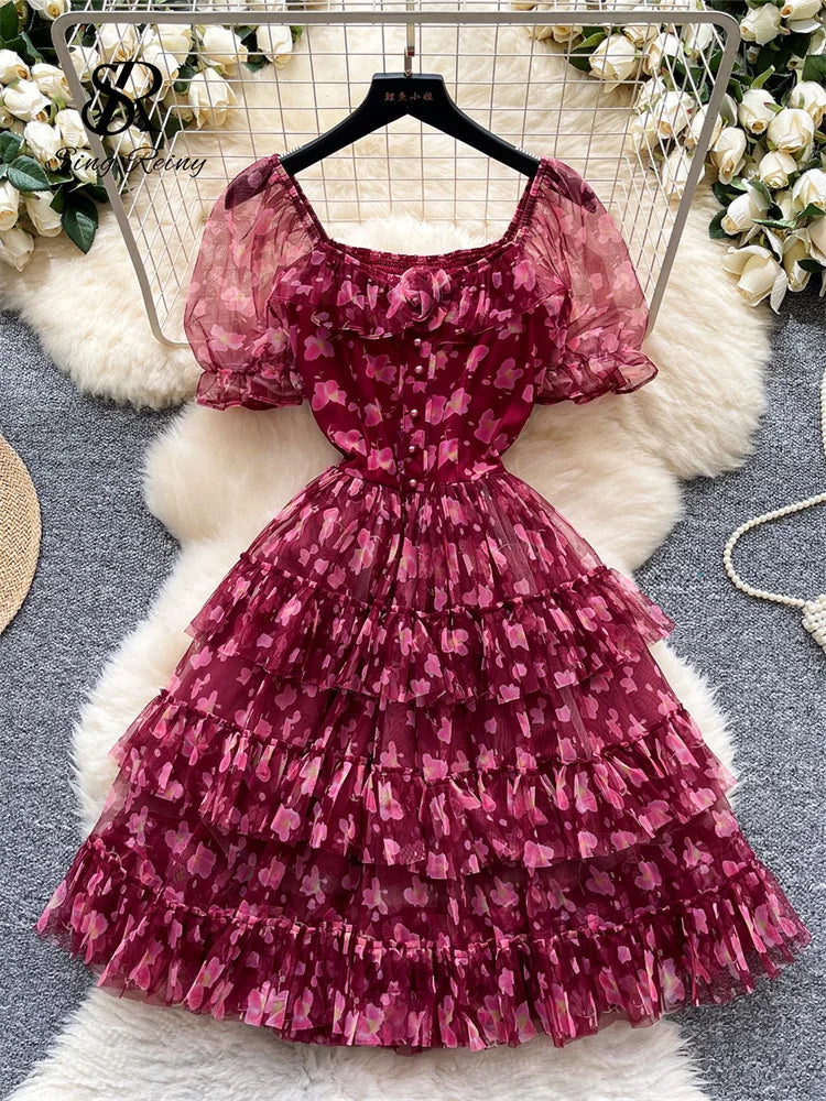 Female Mesh Cake Dress