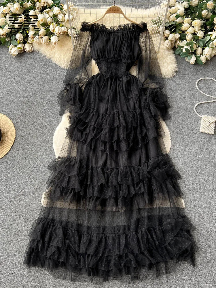 Mesh Party Long Dress