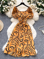 Vacation Print Party Dress