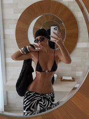 Sexy Black Starfish Ornament Bikini Set