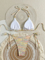 Sexy Colorful Striped Micro Bikini Set