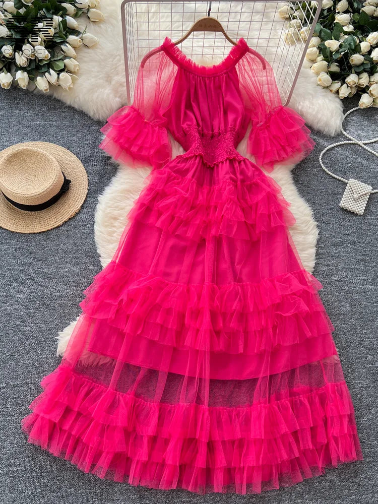 Elegant Mesh Cake Dress