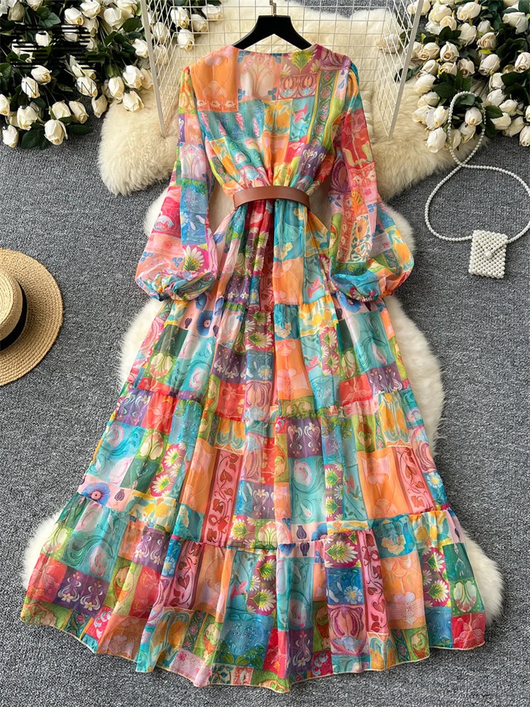 Floral Print Chiffon Dress