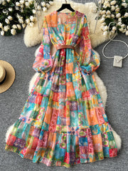 Floral Print Chiffon Dress