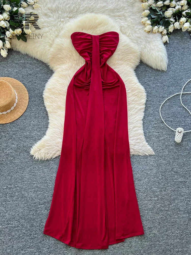 Ruched Draped Party Dress