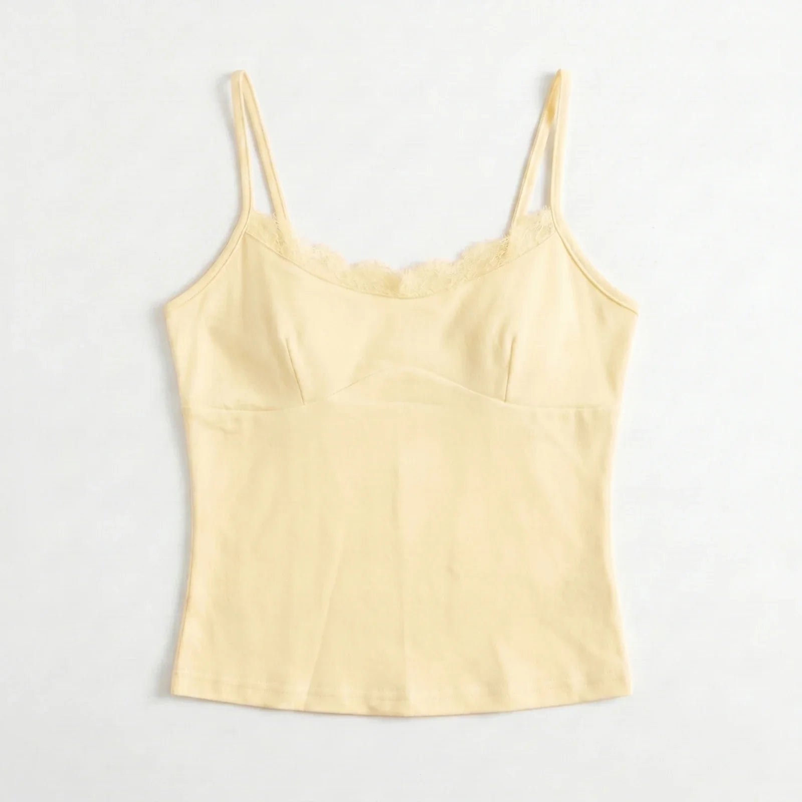 Solid Color Spaghetti Strap V-Neck Slim Fit Tank Tops