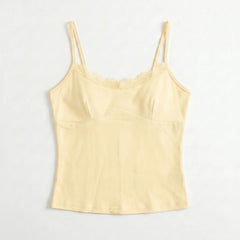 Solid Color Spaghetti Strap V-Neck Slim Fit Tank Tops