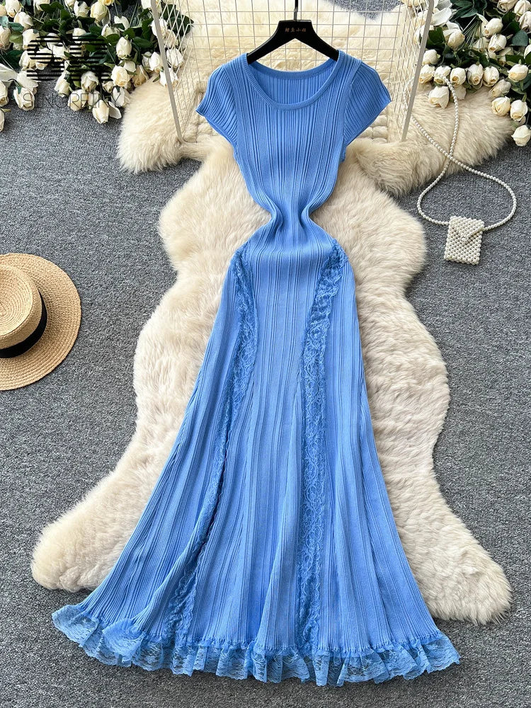 Lace Knitted Long Dress