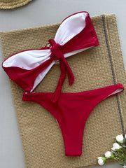 XS - L Metal Ring Bandeau Bikini