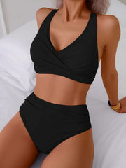 Sexy Pleate High Waist Bikini Set