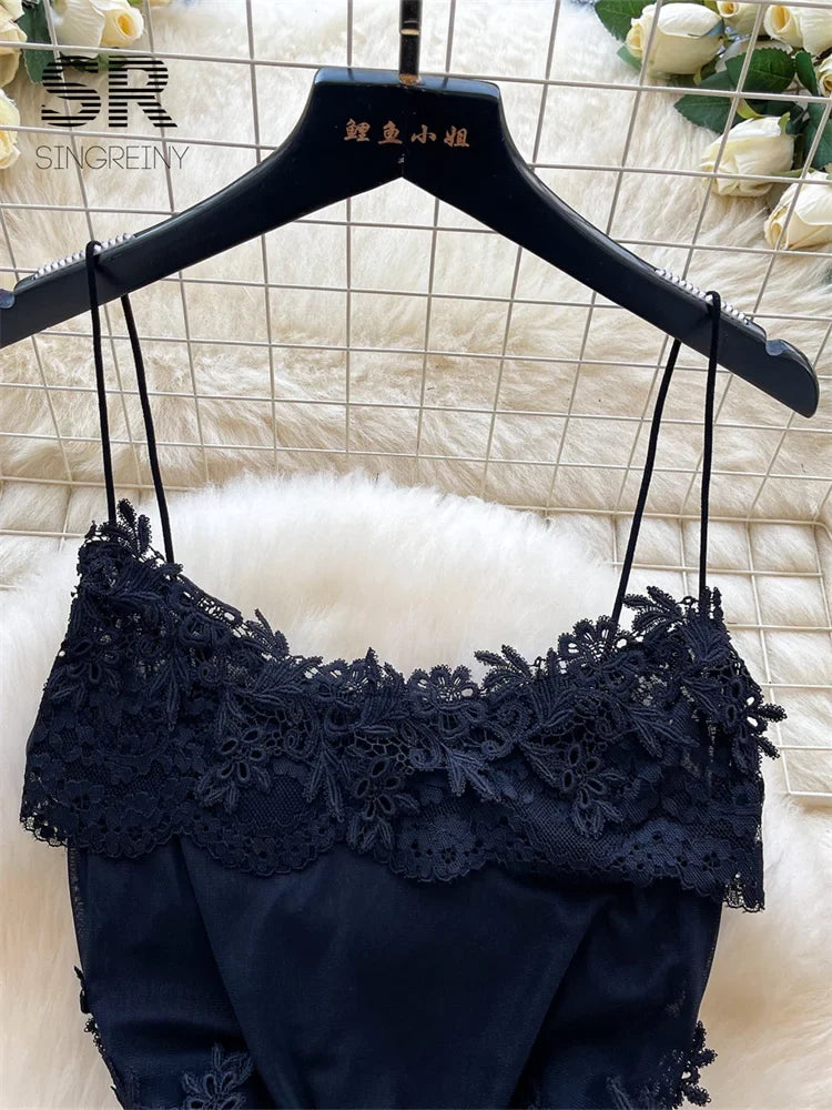 Lace Embroidery Sheer Dress
